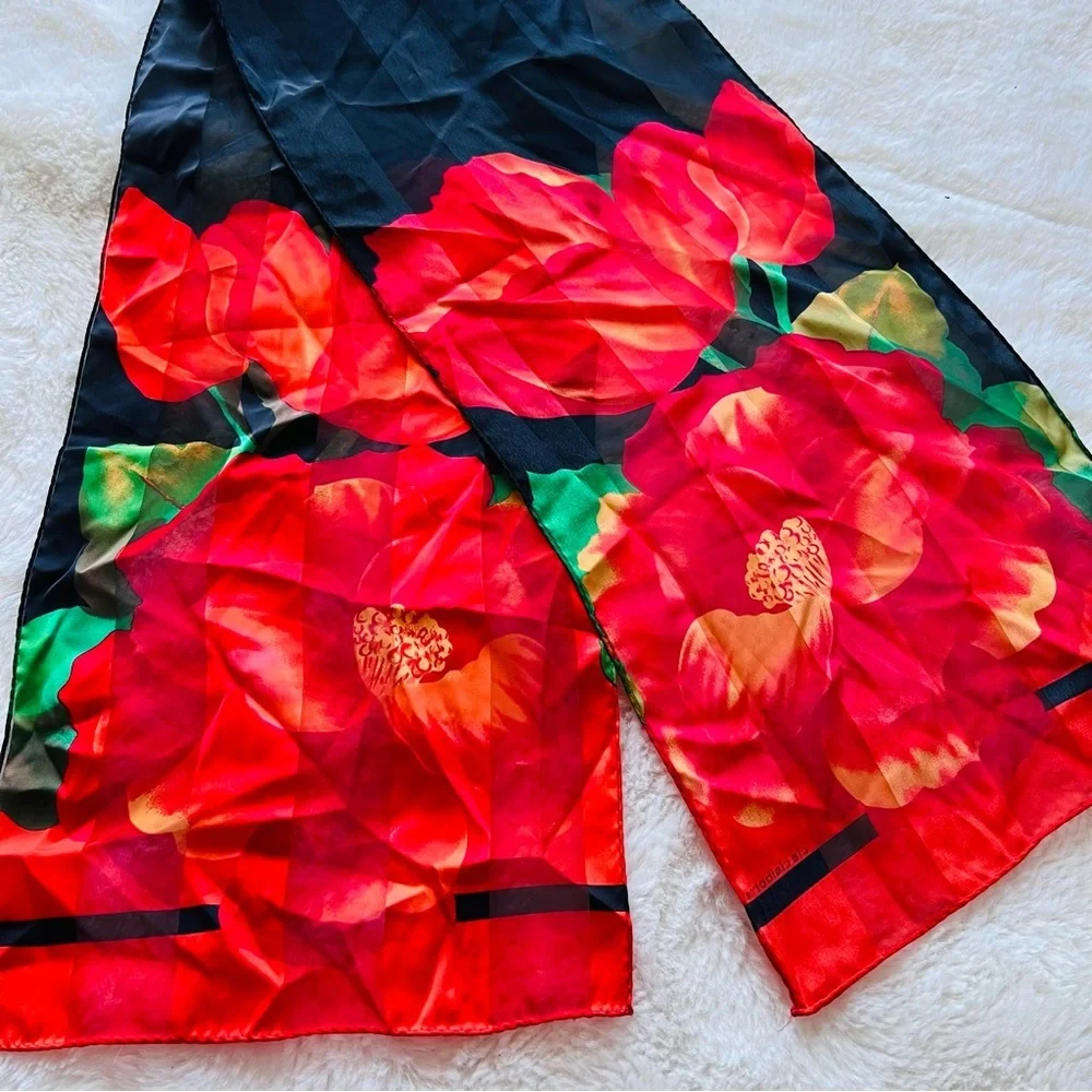 Liz Claiborne Red Floral Scarf